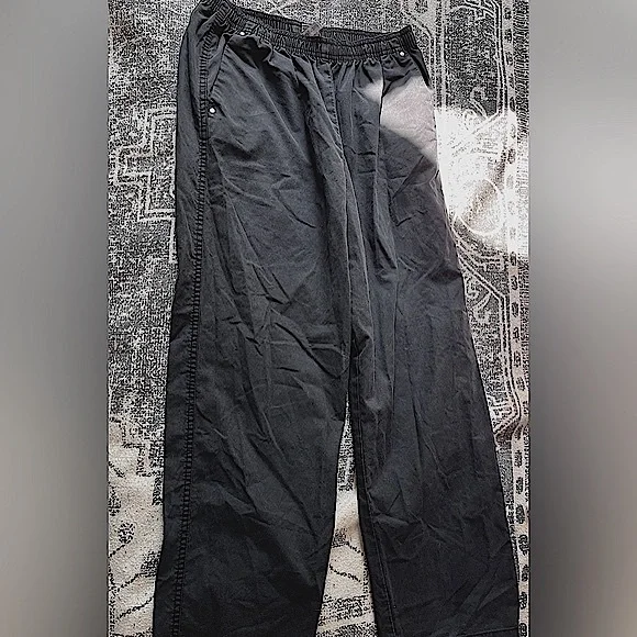 VTG 90s Black Wide Legged Versatile Pants with Embroidered Seams: Size MP - Picture 1 of 5